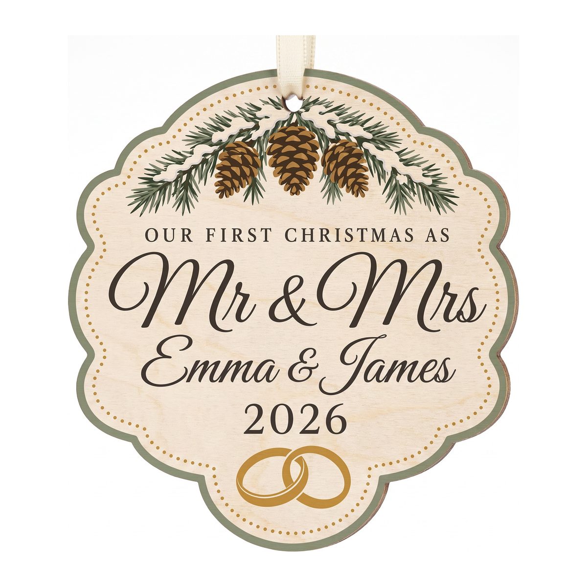 The design placed on a ceramic ornament blank